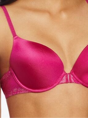 NWT VTG Maidenform Custom Lift Bra 07175 Sz 36C Hot Pink Lace 90th Anniversary